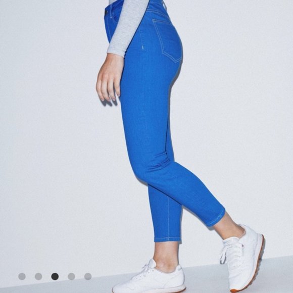 American Apparel Blue "The Crop Pencil Jean" NWT - Picture 3 of 6